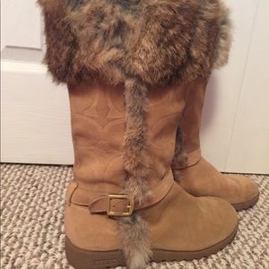 Coach fur boots size 8 excellent condition